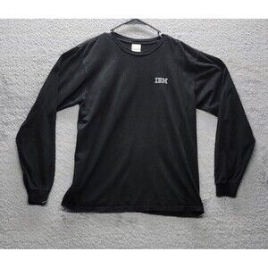 VINTAGE IBM Computers Black Men’s Size Large Long Sleeve T Shirt